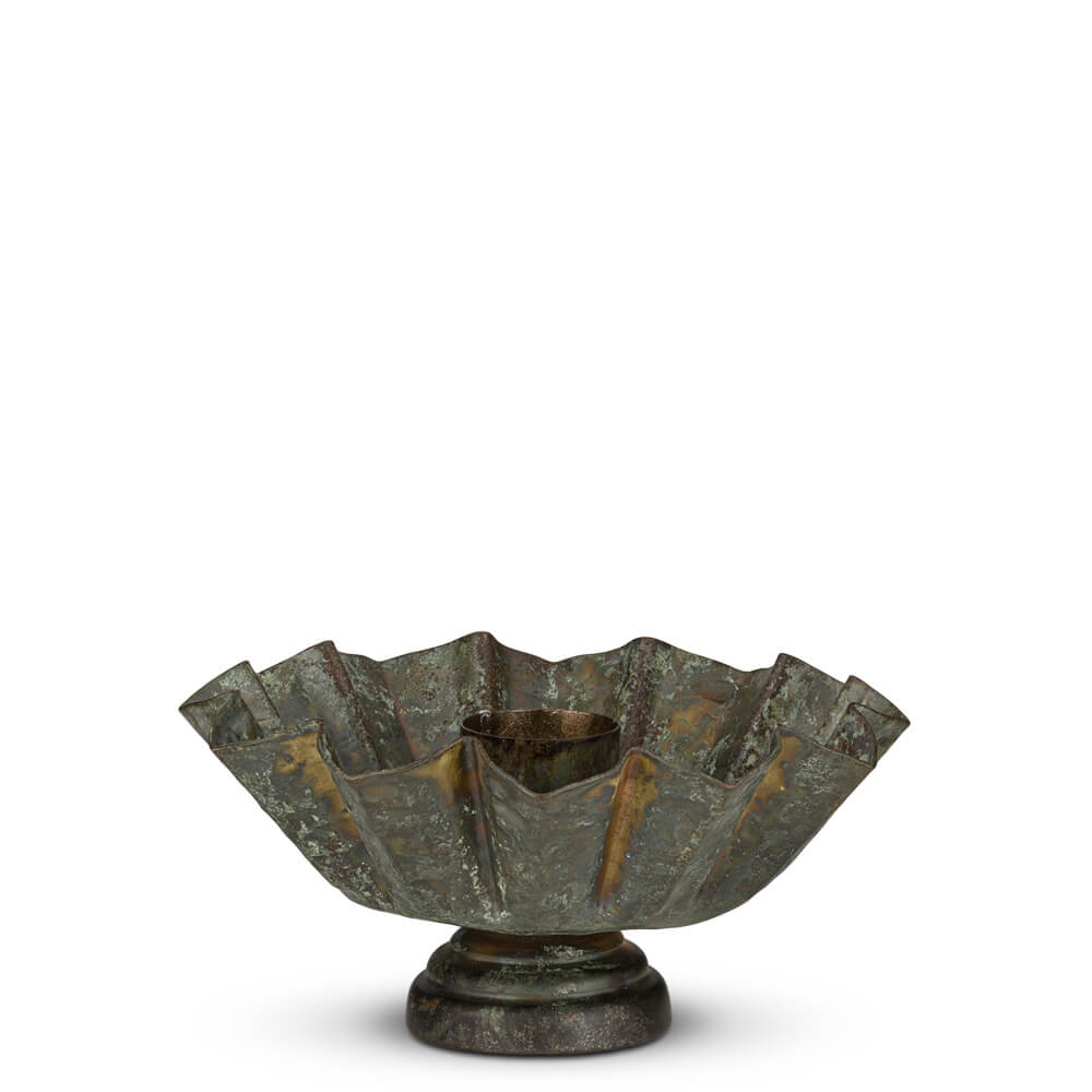 Nkuku Matu Candle Holder Antique Patina Small